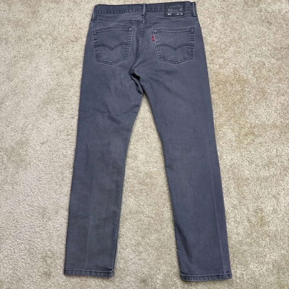 Levi's 511 Jeans Mens 33x32 Gray Slim Fit Stretch Denim Pants